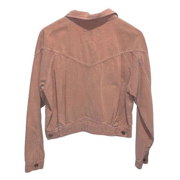 American Eagle Cotton Corduroy‎ Cropped Jacket Light Pink Casual Size Medium - Picture 5 of 11